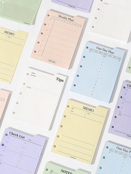 M5 A8 Loose Leaf Binder Inserts with Tabs | Mini 5 Ring Planner |  Memo Pad Notepad | Daily Weekly Plan To Do List Planner Supplies