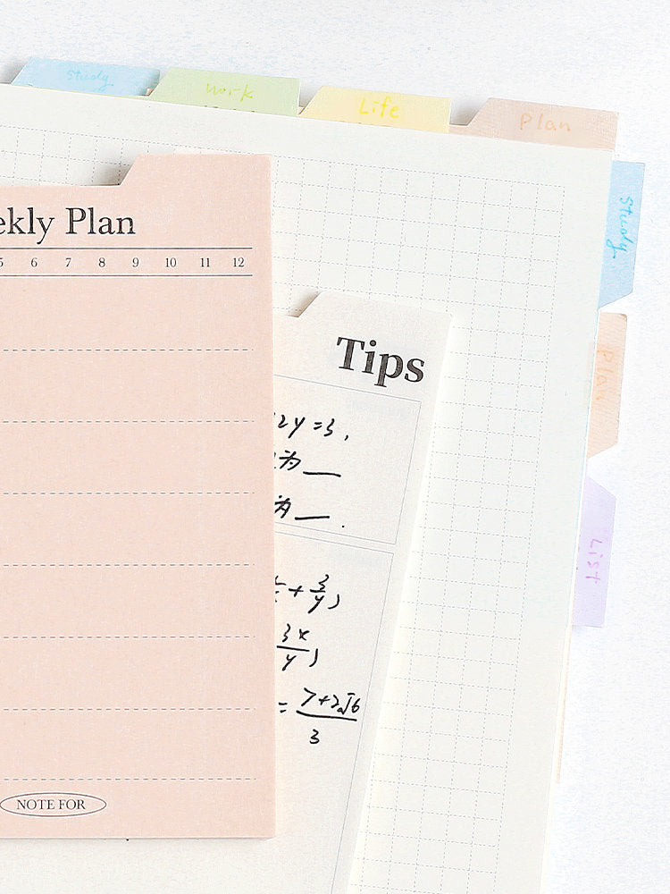 M5 A8 Loose Leaf Binder Inserts with Tabs | Mini 5 Ring Planner |  Memo Pad Notepad | Daily Weekly Plan To Do List Planner Supplies