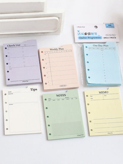 M5 A8 Loose Leaf Binder Inserts with Tabs | Mini 5 Ring Planner |  Memo Pad Notepad | Daily Weekly Plan To Do List Planner Supplies