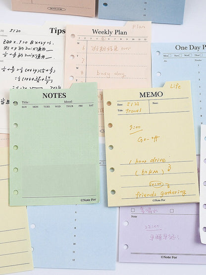 M5 A8 Loose Leaf Binder Inserts with Tabs | Mini 5 Ring Planner |  Memo Pad Notepad | Daily Weekly Plan To Do List Planner Supplies
