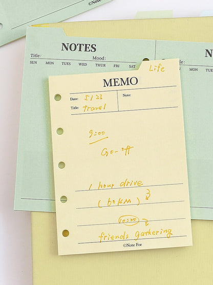 M5 A8 Loose Leaf Binder Inserts with Tabs | Mini 5 Ring Planner |  Memo Pad Notepad | Daily Weekly Plan To Do List Planner Supplies