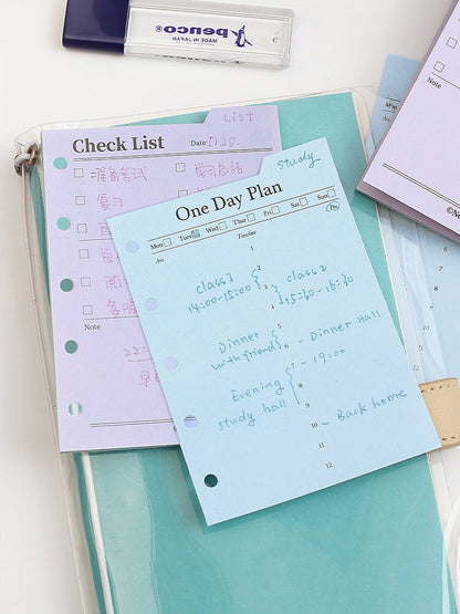 M5 A8 Loose Leaf Binder Inserts with Tabs | Mini 5 Ring Planner |  Memo Pad Notepad | Daily Weekly Plan To Do List Planner Supplies