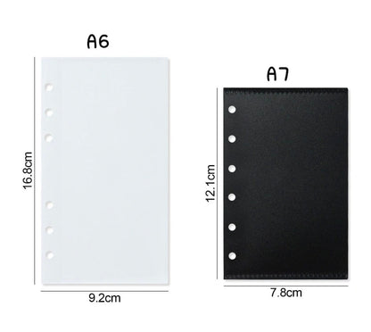 6 Ring Binder Divider Pocket | A6 A7 | Sticker Organizer |  PVC Insert Pocket | Cash Envelope | Budget Book Planner | Banknote Organizer