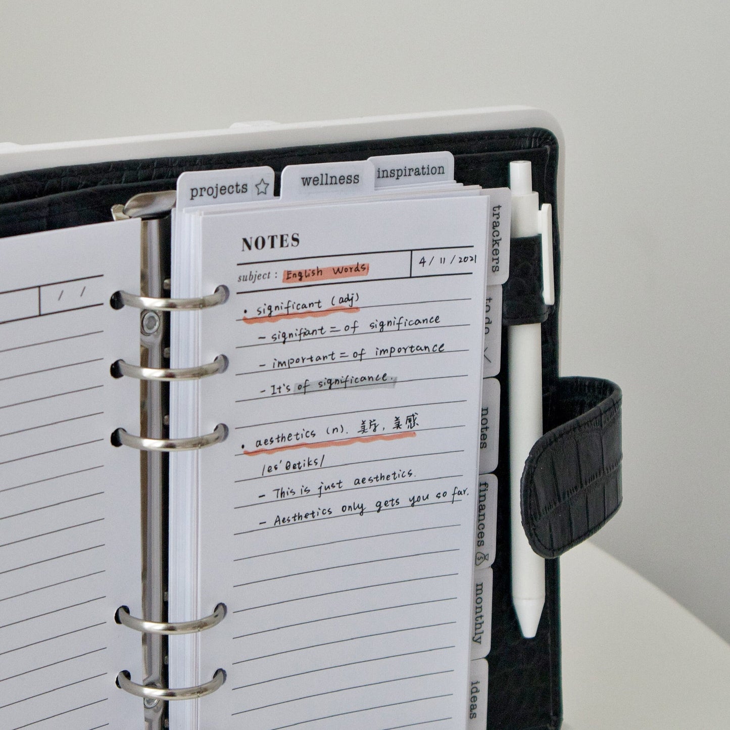Lined Notes Planner Inserts | 20 Sheets | Note Taking | Personal A5 A6 | 6 Rings Planner | Binder Refills