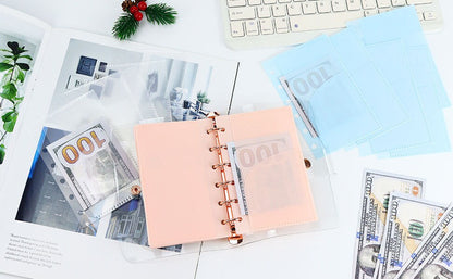 6 Ring Binder Divider | 2 Pockets | A6 A7 | Sticker Organizer | PVC Insert Pocket | Cash Envelope | Budget Book Planner | Banknote Organizer