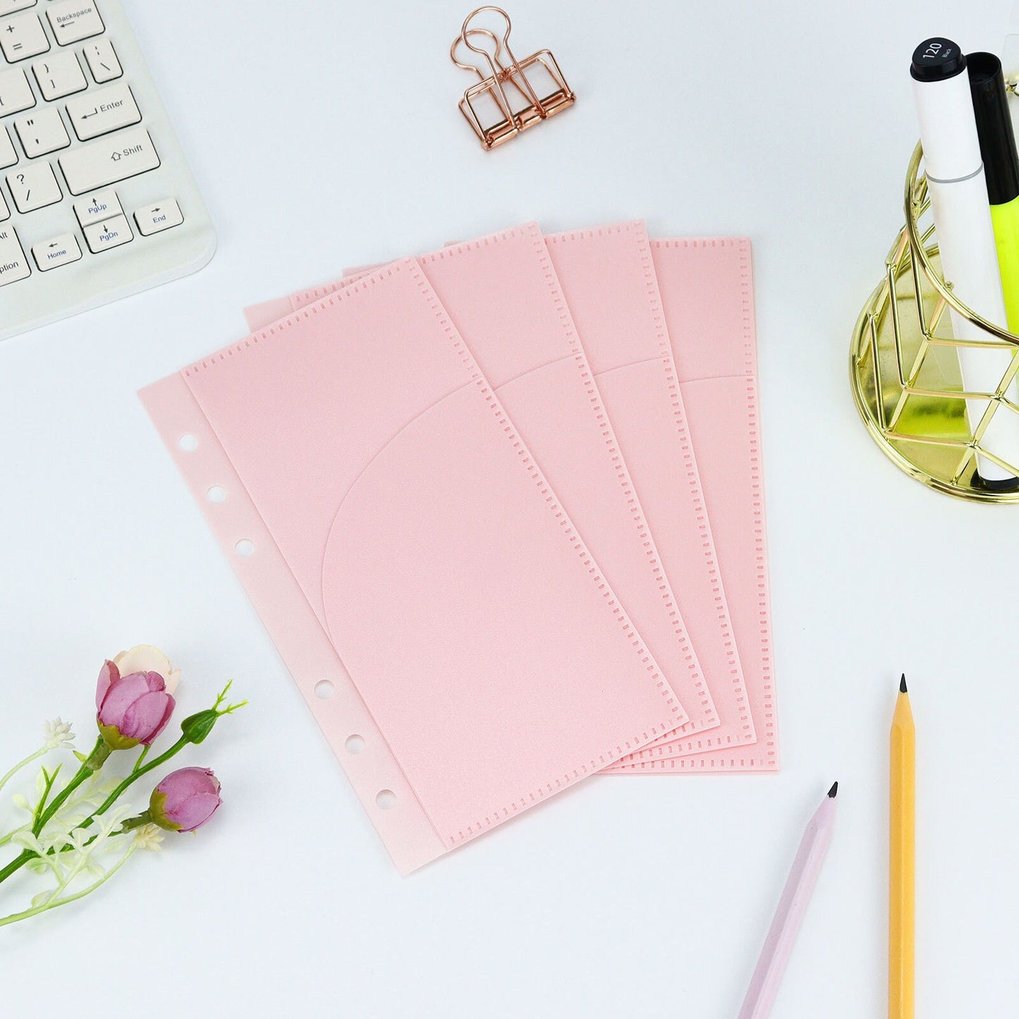 6 Ring Binder Divider | 2 Pockets | A6 A7 | Sticker Organizer | PVC Insert Pocket | Cash Envelope | Budget Book Planner | Banknote Organizer