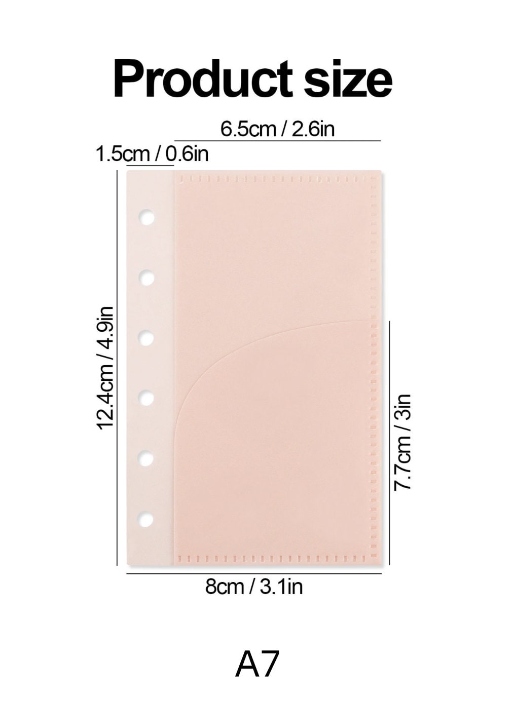 6 Ring Binder Divider | 2 Pockets | A6 A7 | Sticker Organizer | PVC Insert Pocket | Cash Envelope | Budget Book Planner | Banknote Organizer