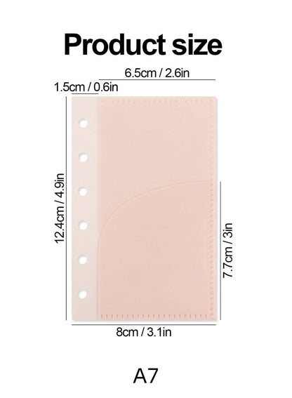 6 Ring Binder Divider | 2 Pockets | A6 A7 | Sticker Organizer | PVC Insert Pocket | Cash Envelope | Budget Book Planner | Banknote Organizer