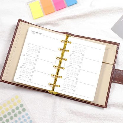A7 Personal Weekly Health Diet Printed Planner Inserts | 120gsm Paper | 6 Ring Binder Planner Refills | Food Meal Sleep Weight Record