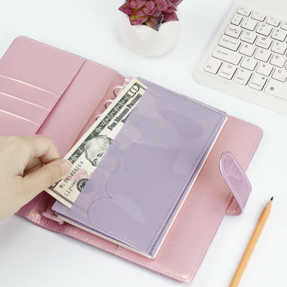 6 Ring Binder Divider | A6 Personal Bilayer Pockets | PVC Insert Pocket | Cash Envelope | Budget Book Planner | Banknote Organizer