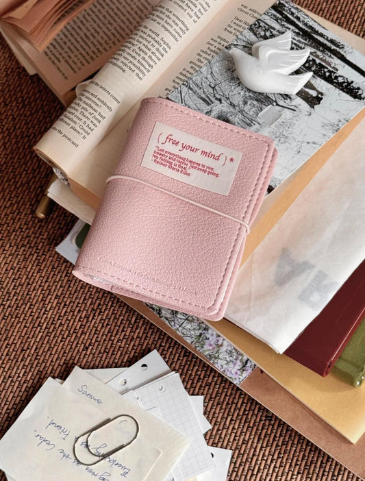 M5 A8 Portable Vegan Leather 5 Ring Binder Planner | Mini Loose Leaf Binder | Daily Weekly Monthly Planner Journal | 2025 Refillable Planner