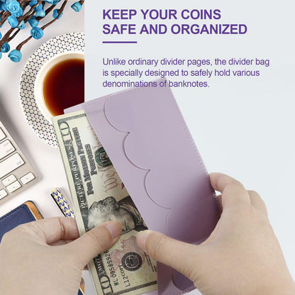 6 Ring Binder Divider | A6 Personal Bilayer Pockets | PVC Insert Pocket | Cash Envelope | Budget Book Planner | Banknote Organizer