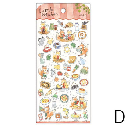 Mind Wave Cute Japanese Stickers | Animal Little Kitchen Cooking Cake Food Decorative Stickers | Planner Journal Collage DIY Bujo Supplies
