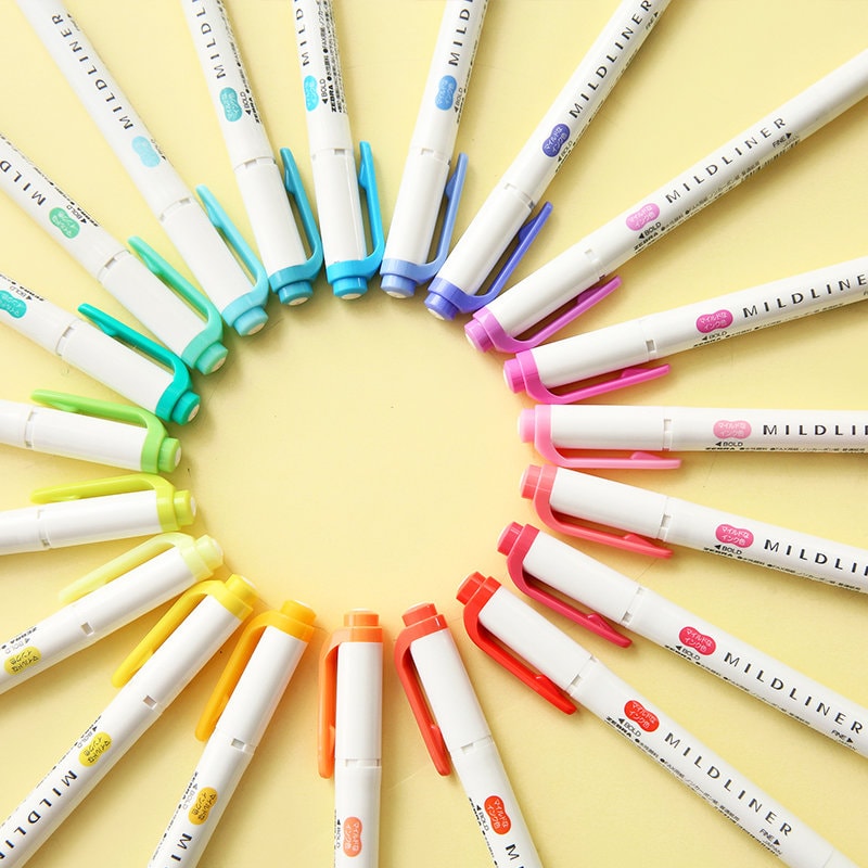 Zebra Mildliner Marker Pens Set  |  Double-Sided Highlighter
