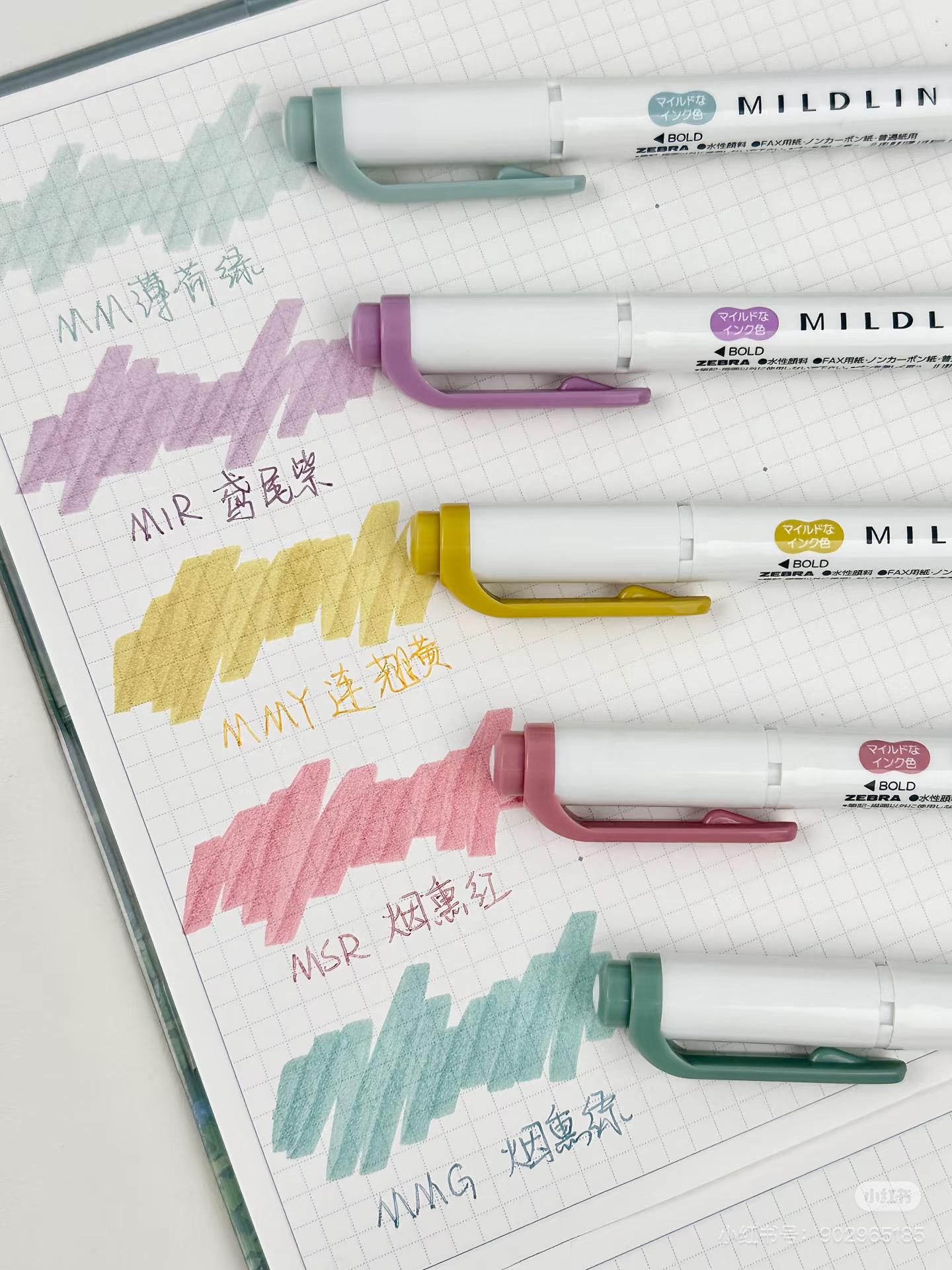 Zebra 2025 New Mildliner Double-Sided Highlighter | Dual Tip Fine Bold | 5 Color Set | Japanese Pens