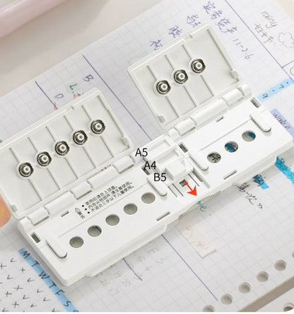 Kokuyo Precision 8 Holes Ring Binder Hole Punch | B5 A5 A4 | DIY Hole Punching Tool | Portable Loose Leaf Paper Hole Punch | Paper Binding