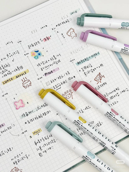 Zebra 2025 New Mildliner Double-Sided Highlighter | Dual Tip Fine Bold | 5 Color Set | Japanese Pens