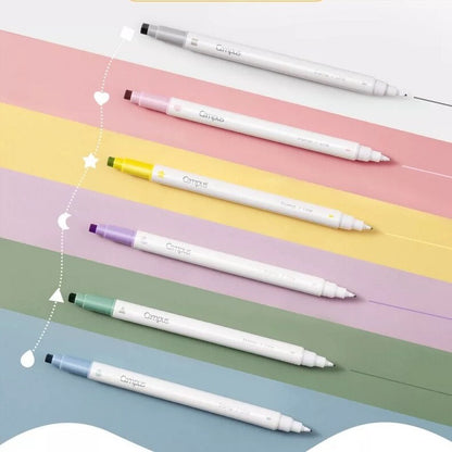 KOKUYO Stamp Line Highlighter | Dual Tip Pen | Marker Pen Set |  Study Supplies