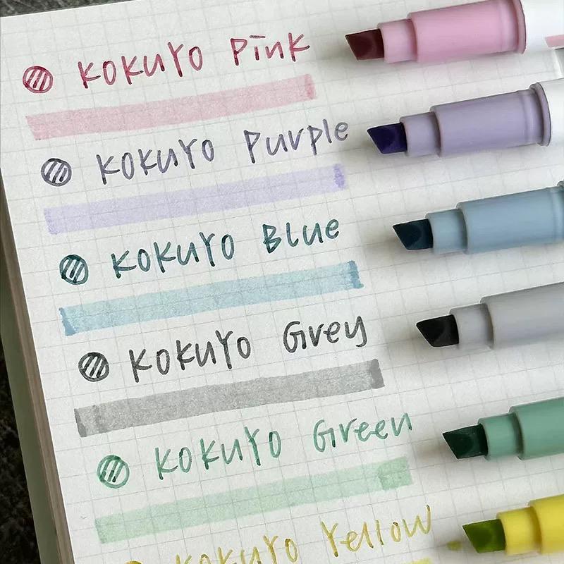 KOKUYO Stamp Line Highlighter | Dual Tip Pen | Marker Pen Set |  Study Supplies