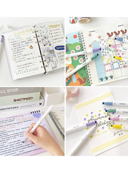 KOKUYO Stamp Line Highlighter | Dual Tip Pen | Marker Pen Set |  Study Supplies