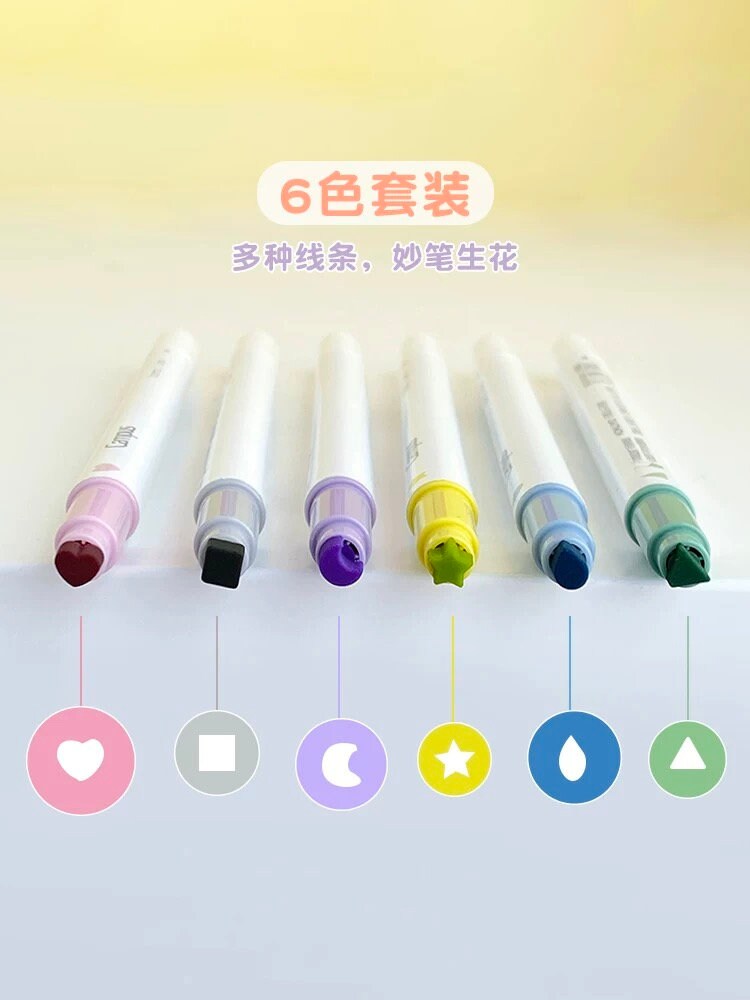 KOKUYO Stamp Line Highlighter | Dual Tip Pen | Marker Pen Set |  Study Supplies