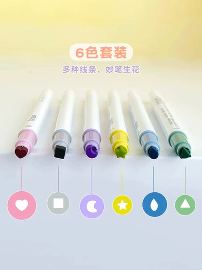 KOKUYO Stamp Line Highlighter | Dual Tip Pen | Marker Pen Set |  Study Supplies