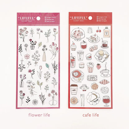 Mind Wave Lifefu Japanesel Stickers | Travel Flower Coffee Study Room Cosme Decorative Stickers | Junk Journal Collage Scrapbooking Supplies