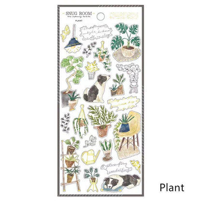 Mind Wave Snug Room Japanese Stickers | Coffee Bread Flower Book Home Decorative Stickers | Cute Planner Journal Collage DIY Supplies