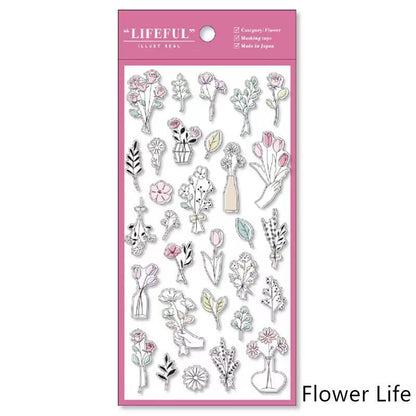 Mind Wave Lifefu Japanesel Stickers | Travel Flower Coffee Study Room Cosme Decorative Stickers | Junk Journal Collage Scrapbooking Supplies
