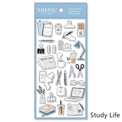 Mind Wave Lifefu Japanesel Stickers | Travel Flower Coffee Study Room Cosme Decorative Stickers | Junk Journal Collage Scrapbooking Supplies