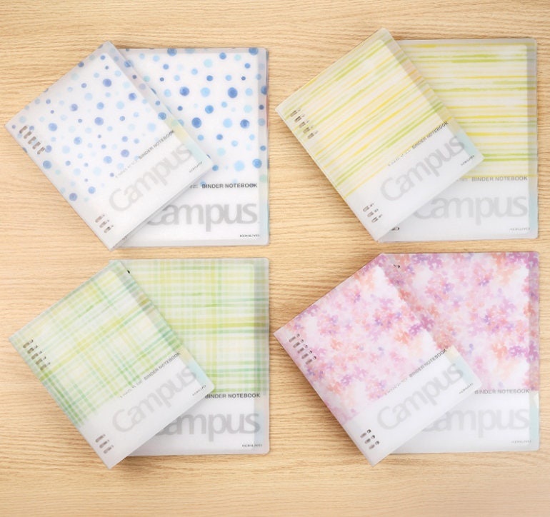 KOKUYO Watercolor Campus Binder Notebook | 8 Holes | B5 A5 | Smart Ring Binder  | Study Supplies | Japanese Notebook