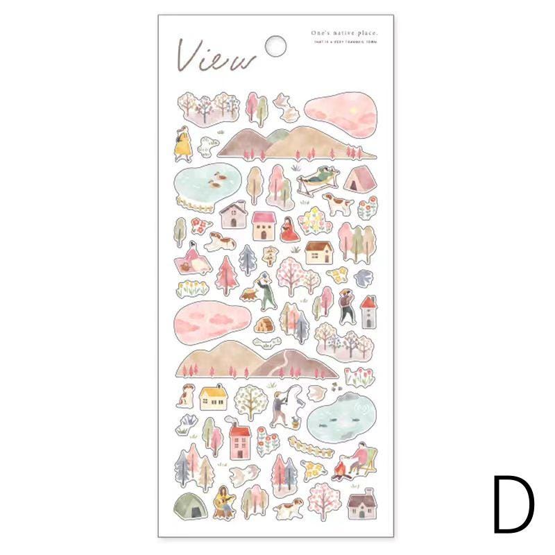 Mind Wave Mini Scenery Japanese Stickers | Plant Camp Travel Study Shopping  Decorative Stickers | Planner Journal Collage DIY  Supplies