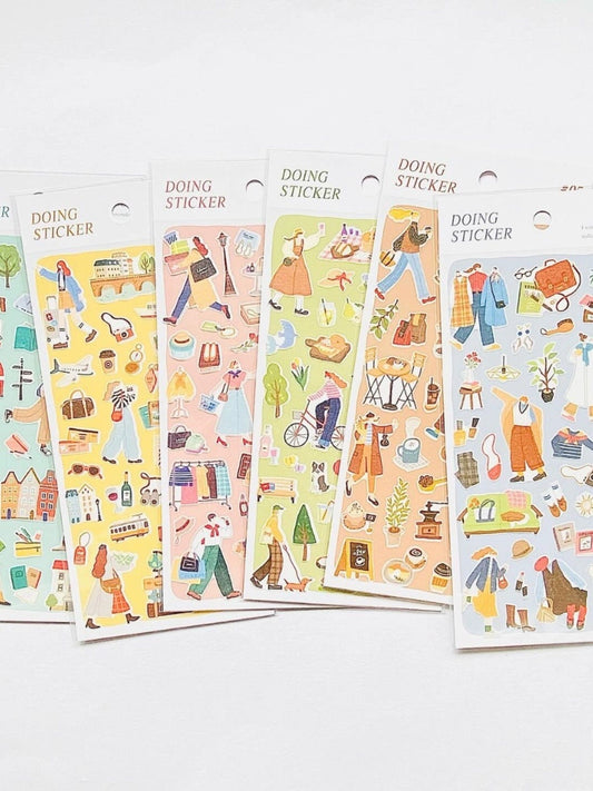 Mind Wave Doing Series Japanese Stickers | Cafe Travel Study Shopping  Decorative Stickers | Planner Journal Collage DIY  Supplies