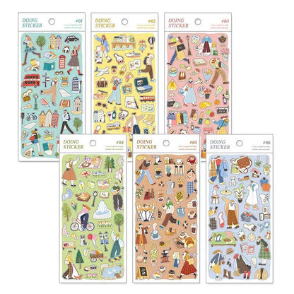 Mind Wave Doing Series Japanese Stickers | Cafe Travel Study Shopping  Decorative Stickers | Planner Journal Collage DIY  Supplies