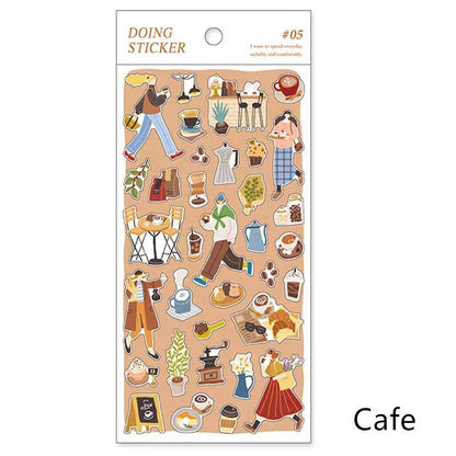 Mind Wave Doing Series Japanese Stickers | Cafe Travel Study Shopping  Decorative Stickers | Planner Journal Collage DIY  Supplies