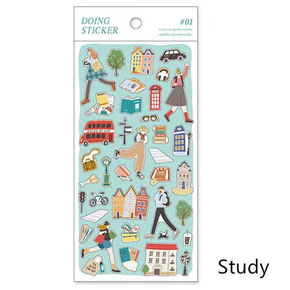 Mind Wave Doing Series Japanese Stickers | Cafe Travel Study Shopping  Decorative Stickers | Planner Journal Collage DIY  Supplies