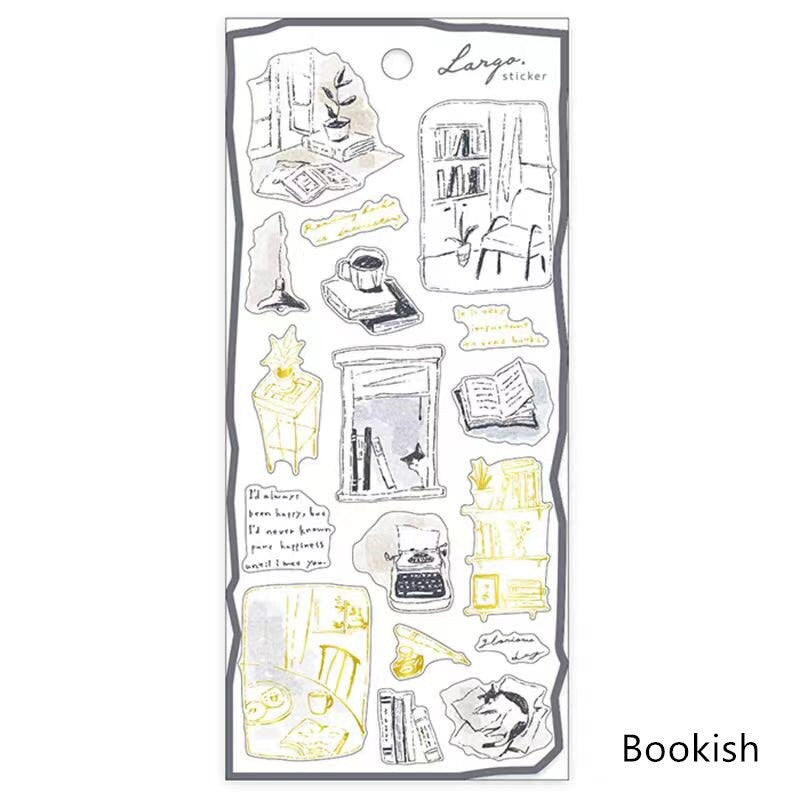 Mind Wave Japanese Handdrawn Stickers | Japanese Stickers Stationery | Life Coffee Planner Decorative Stickers | Journal Collage Supplies