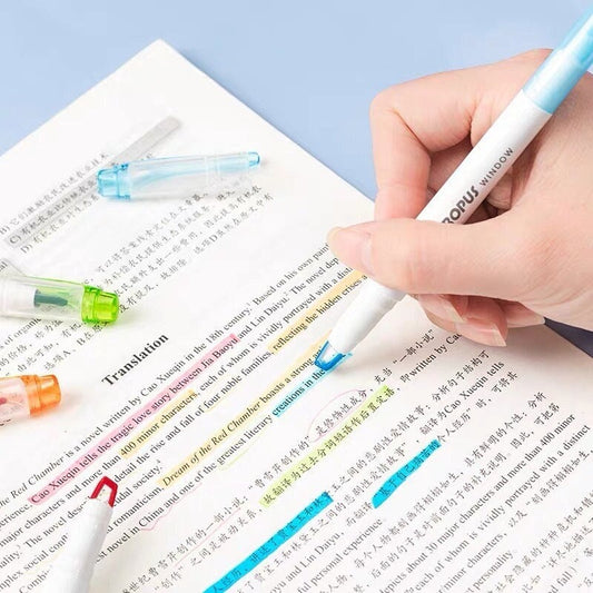 Uni Propus Window Highlighter | Double-Sided Highlighters | Soft Light Pastel Color Markers | Japanese Stationery