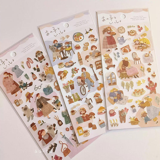 Mind Wave Cute Daily Life Girls Japanese Stickers | Food Coffee Book Fashion Life Decorative Stickers | Planner Journal Collage DIY Supplies