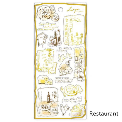 Mind Wave Japanese Handdrawn Stickers | Japanese Stickers Stationery | Life Coffee Planner Decorative Stickers | Journal Collage Supplies