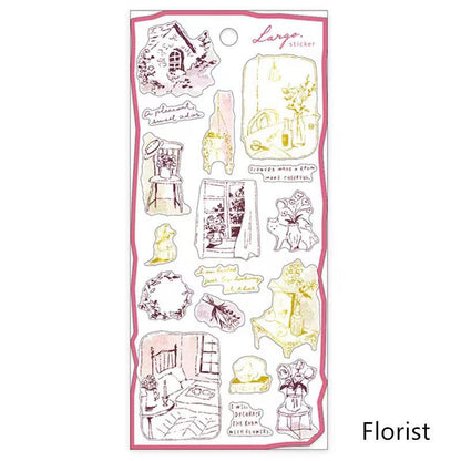 Mind Wave Japanese Handdrawn Stickers | Japanese Stickers Stationery | Life Coffee Planner Decorative Stickers | Journal Collage Supplies