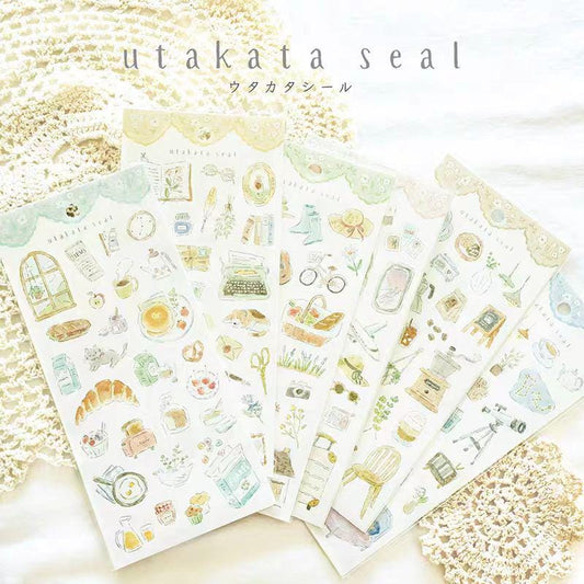 Mind Wave Drawing Life Japanese Stickers | Fashion Flower Food Travel Room Animal  Decorative Stickers | Planner Journal Collage Supplies