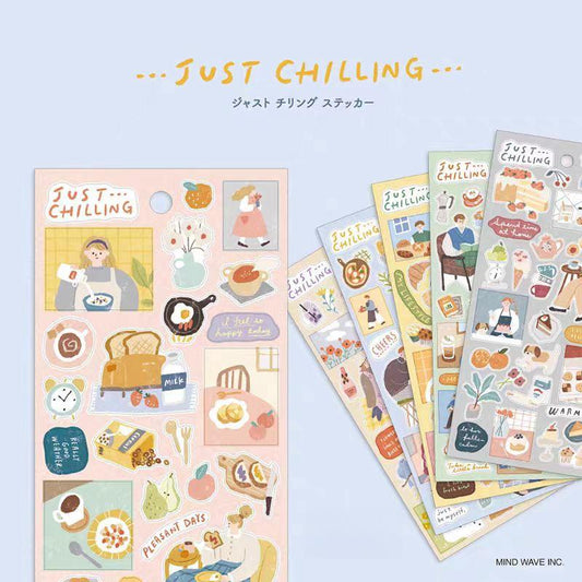 Mind Wave Cute Life Food Japanese Stickers | Coffee Bread Dessert Dinner Life  Decorative Stickers | Planner Journal Collage DIY  Supplies