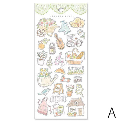 Mind Wave Drawing Life Japanese Stickers | Fashion Flower Food Travel Room Animal  Decorative Stickers | Planner Journal Collage Supplies