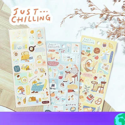 Mind Wave Cute Life Food Japanese Stickers | Coffee Bread Dessert Dinner Life  Decorative Stickers | Planner Journal Collage DIY  Supplies
