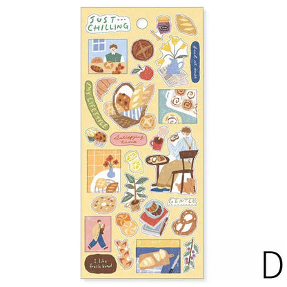 Mind Wave Cute Life Food Japanese Stickers | Coffee Bread Dessert Dinner Life  Decorative Stickers | Planner Journal Collage DIY  Supplies