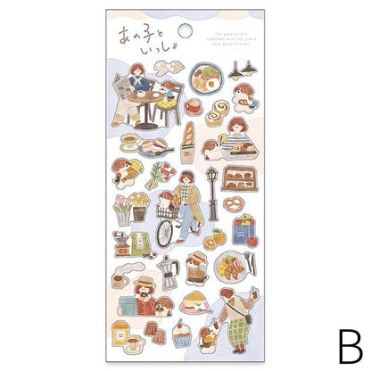 Mind Wave Cute Daily Life Girls Japanese Stickers | Food Coffee Book Fashion Life Decorative Stickers | Planner Journal Collage DIY Supplies