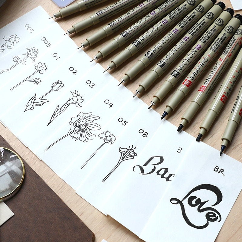 Sakura Pigma Micron Fine Liner Pen |  Graphic & Brush Pen  |  Black Fineliner Marker ｜