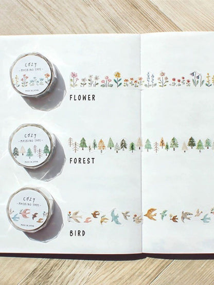 Mind Wave Cozy Series Decorative Janpanese Washi Tape | Die-cut Tape | Flower Animal Star | Collage Planner Journal Scrapbooking Supplies
