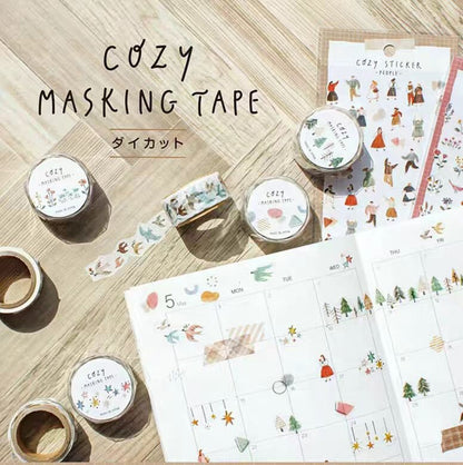 Mind Wave Cozy Series Decorative Janpanese Washi Tape | Die-cut Tape | Flower Animal Star | Collage Planner Journal Scrapbooking Supplies